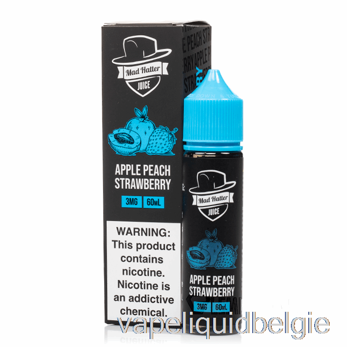 Vape België Appel Perzik Aardbei - Gekke Hoedenmaker - 60ml 0mg